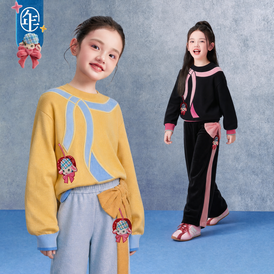 Faux-Fur Ribbon Cotton Sweater 真羊气蝴蝶结毛衣