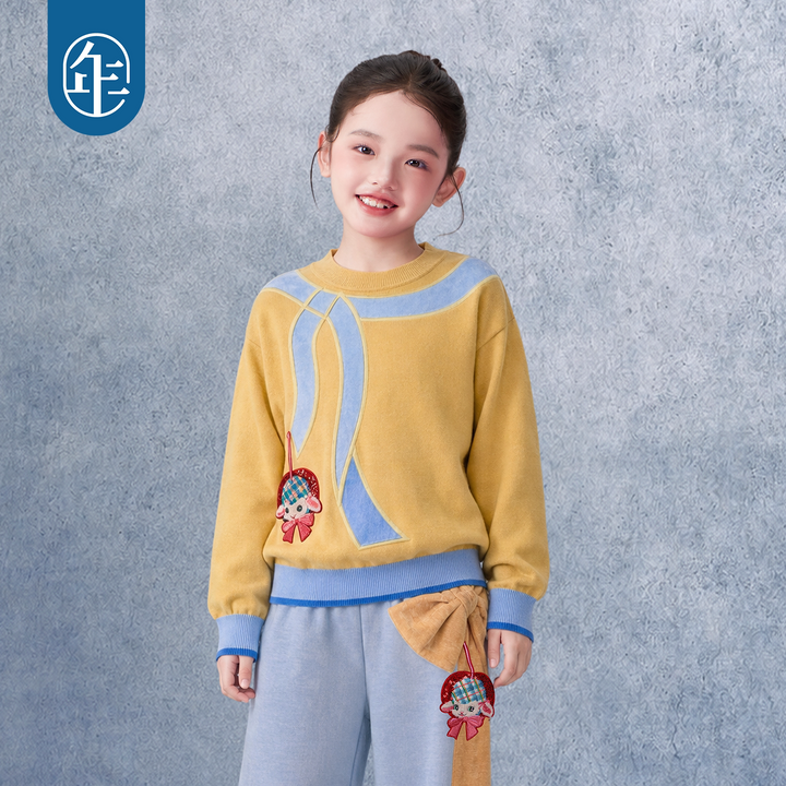 Faux-Fur Ribbon Cotton Sweater 真羊气蝴蝶结毛衣