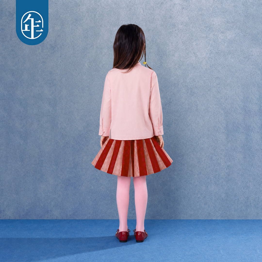 Cherry Lamb Sequin Mandarin Shirt 樱桃小羊立领衬衫