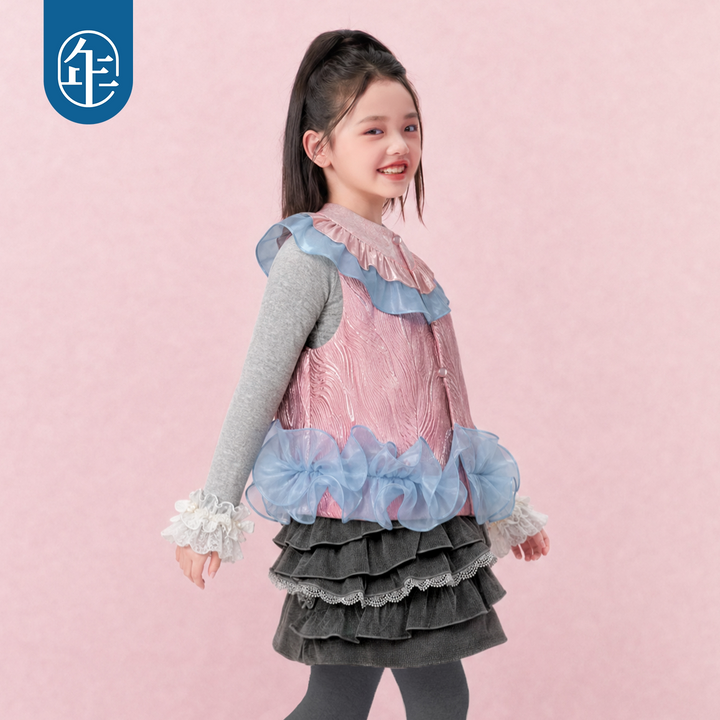 Tiered Lace Ruffle Velvet Skirt 公主蕾丝蛋糕短裙