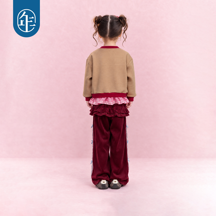 GARDEN Letter Lace-Collar Fleece Sweatshirt 字母贴布加绒卫衣