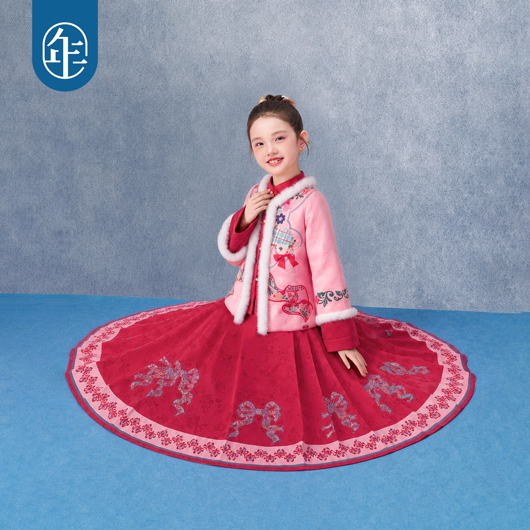 Lamb Padded Hanfu Jacket & Mamian Skirt Set 真羊气汉服马面裙套装