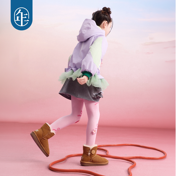 Lamb Patch Padded Hooded Tutu Jacket 小羊撞色加棉连帽外套