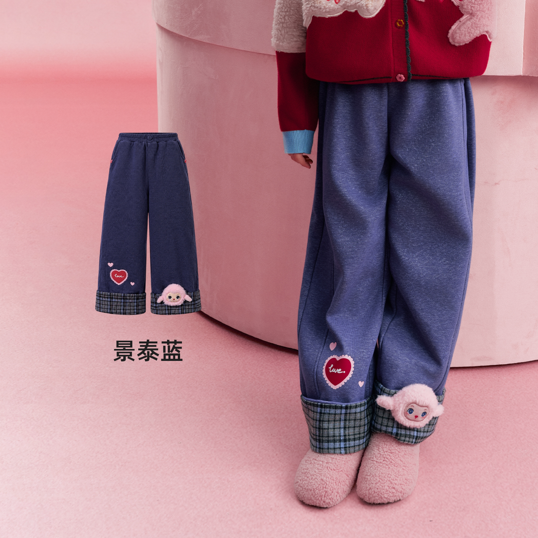 Lamb Cuff Fleece-Lined Wide Leg Pants 小羊加绒直筒阔腿裤 – Navy 景泰蓝