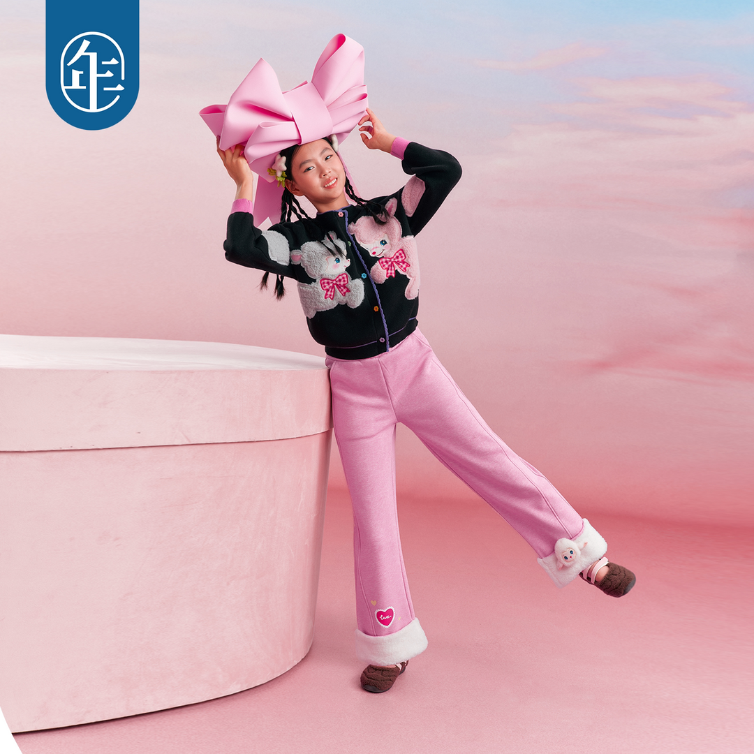 Lamb Cuff Fleece-Lined Wide Leg Pants 小羊加绒直筒阔腿裤