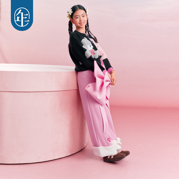 Lamb Cuff Fleece-Lined Wide Leg Pants 小羊加绒直筒阔腿裤