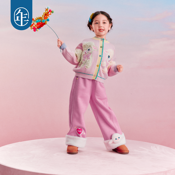 Lamb Cuff Fleece-Lined Wide Leg Pants 小羊加绒直筒阔腿裤