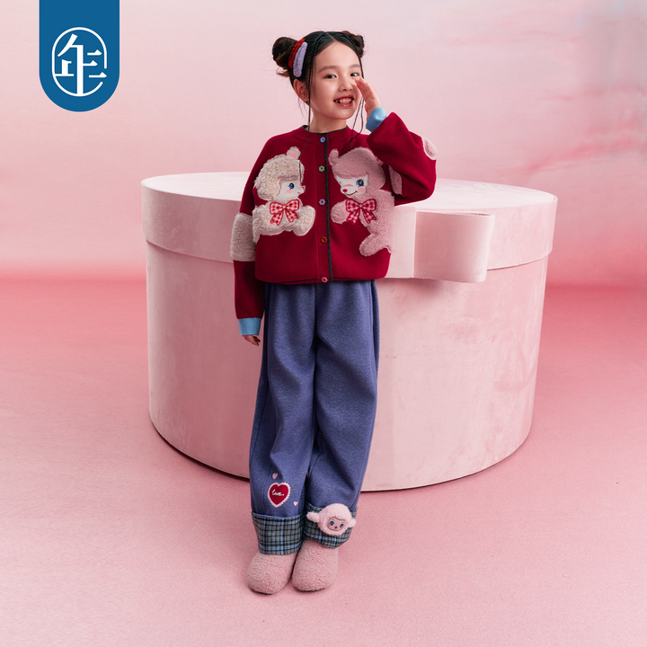 Lamb Cuff Fleece-Lined Wide Leg Pants 小羊加绒直筒阔腿裤