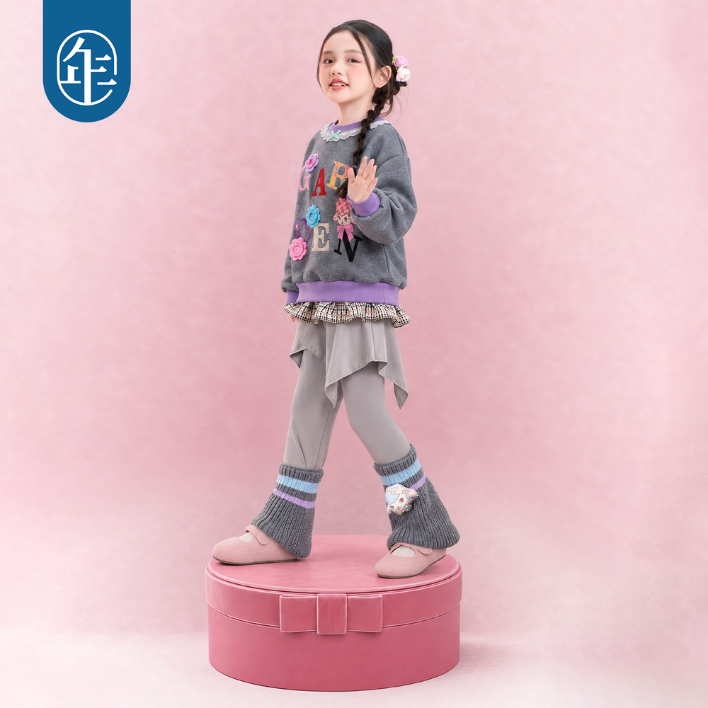 Asymmetric Skirted Fleece Leggings 真羊气假两件打底裤