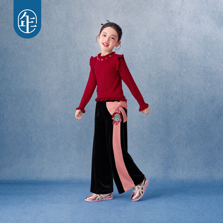 Pearl Ruffle Mock Neck Cotton Sweater 珍珠木耳边半高领针织衫
