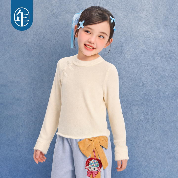 Frog-Button Mock-Neck Knit Sweater 盘扣半高领针织衫