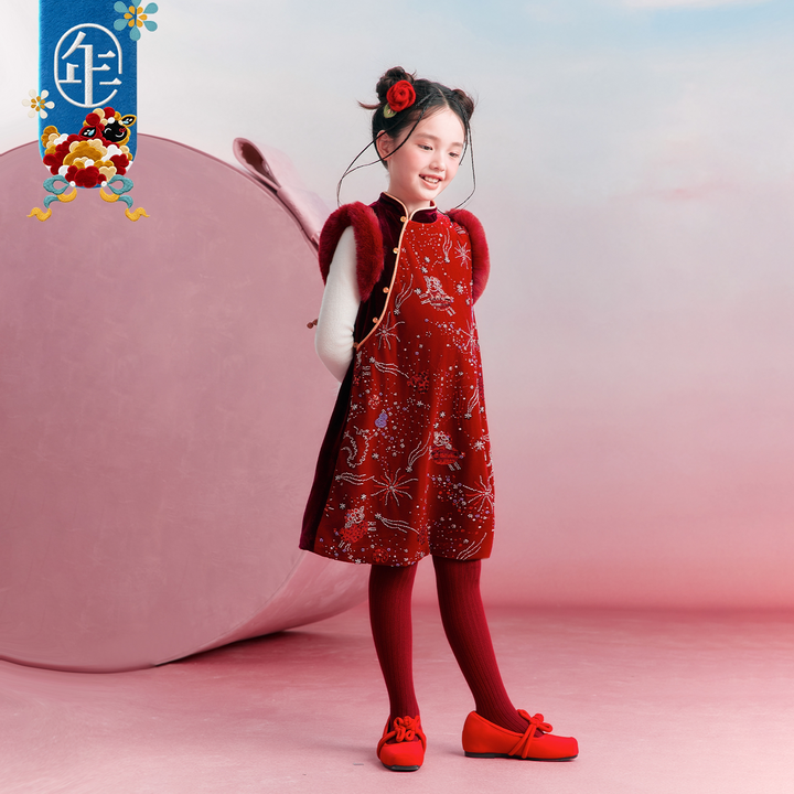Sequin Velvet Sleeveless Qipao Dress 羊光闪耀亮片无袖旗袍