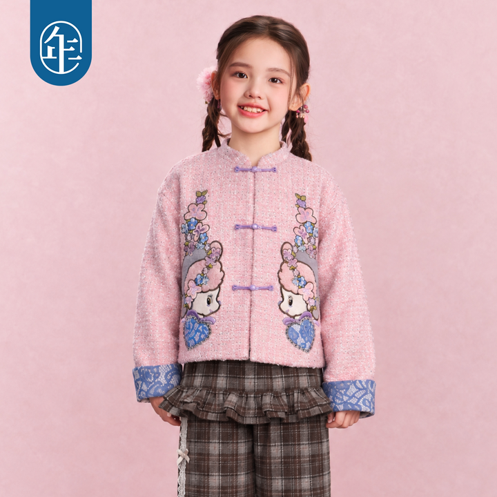Fleece-Lined Lamb Embroidered Tang Jacket 真像样儿加绒唐装