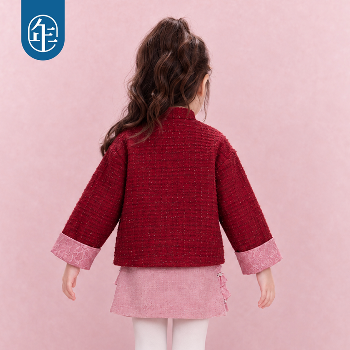 Fleece-Lined Lamb Embroidered Tang Jacket 真像样儿加绒唐装
