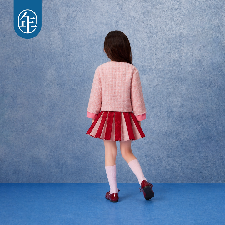 Tweed Padded Mandarin Jacket with Bow 小香风中式加棉外套