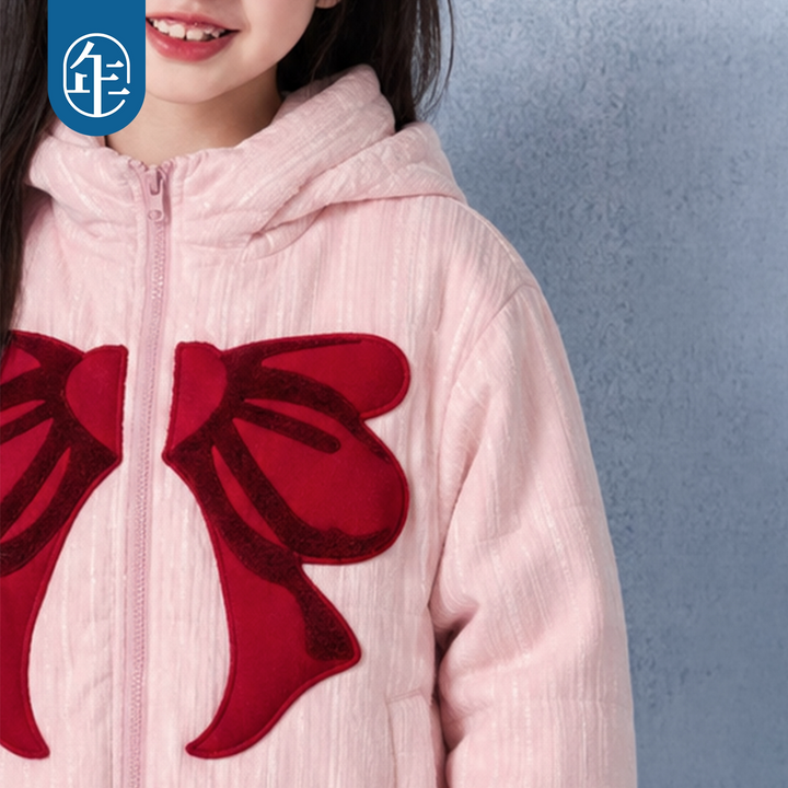 Big Bow Velvet Padded Hooded Jacket 大蝴蝶结连帽棉服