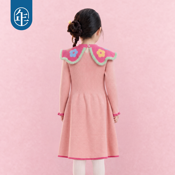 Cloud Collar Lamb Knit Sweater Dress 云肩小羊针织连衣裙