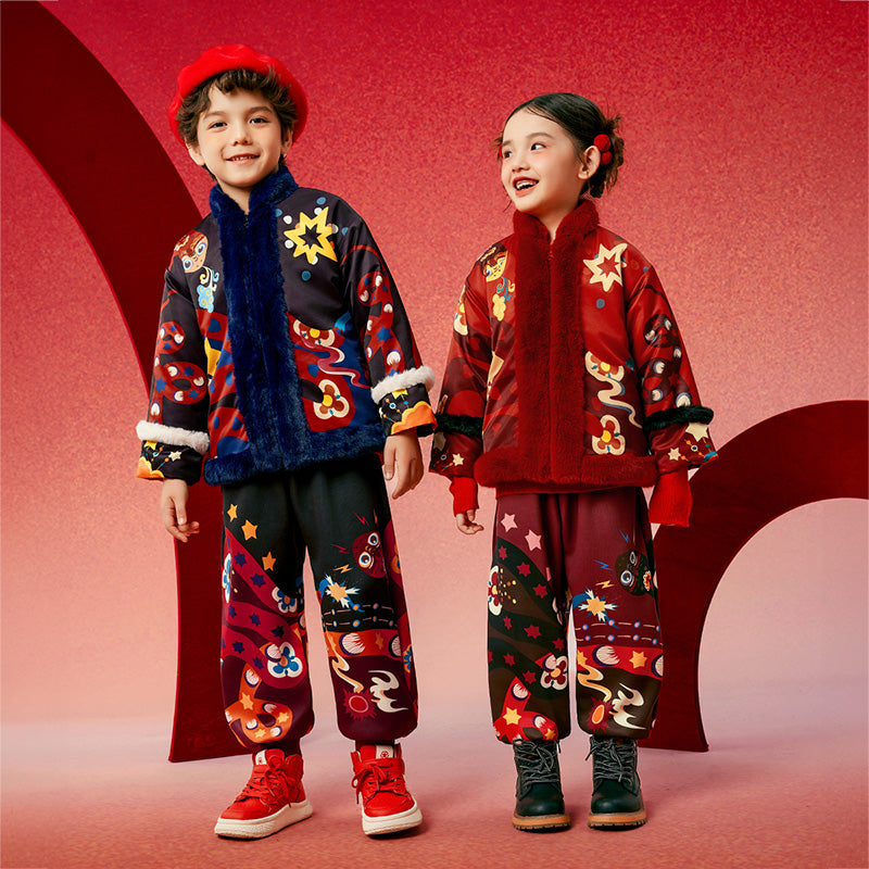Jolly Holly Snake Fleece Collar coat