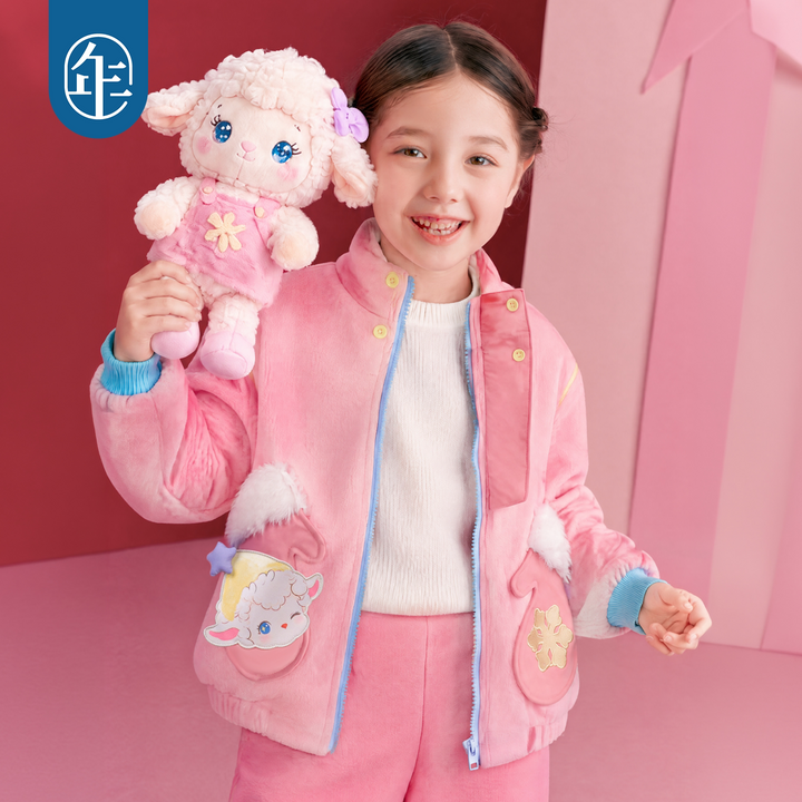 Lamb Mitten-Pocket Polar Fleece Set 小羊摇粒绒两件套