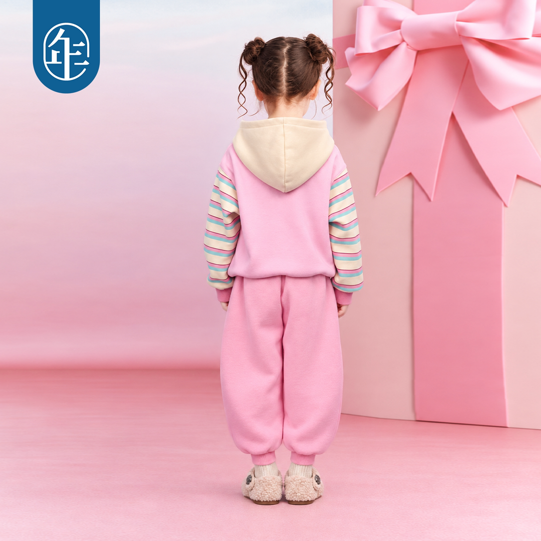 Lamb Fleece-Lined Colour-Block Hoodie 真羊气加绒连帽卫衣