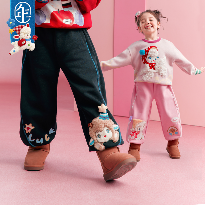 Lamb Fleece-Lined Jogger Pants 小羊加绒收脚卫裤