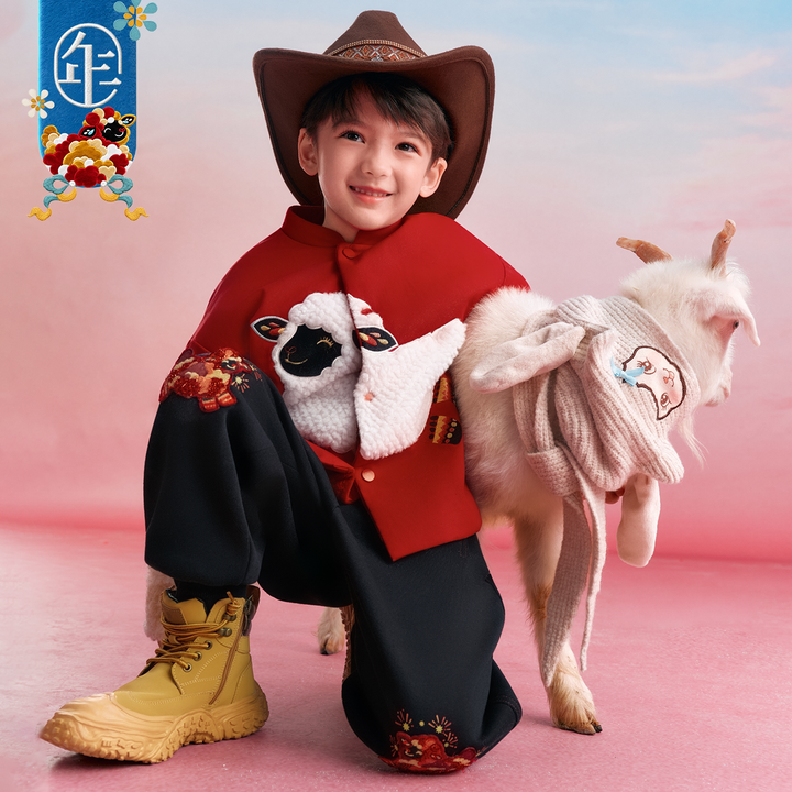 Lamb Patch Padded Tang Jacket 小羊贴布加绒唐装棉服