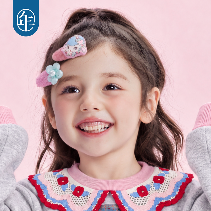 Lamb & Flower Hair Clip Set (2 pcs) 真羊气花花发卡两件套