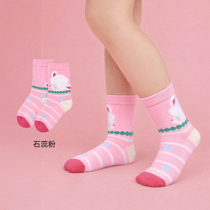 Lucky Lamb Mid-Calf Socks 真羊气撞色中筒袜 - Pink 石蕊粉