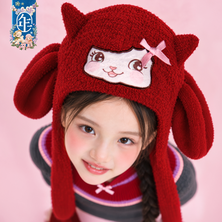 Lucky Lamb Knit Ear-Flap Hat 真羊气针织帽