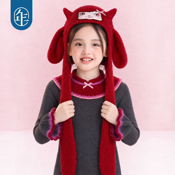 Lucky Lamb Knit Ear-Flap Hat 真羊气针织帽