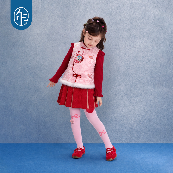 Bow & Cherry Footed Cotton Tights 蝴蝶结樱桃连裤袜