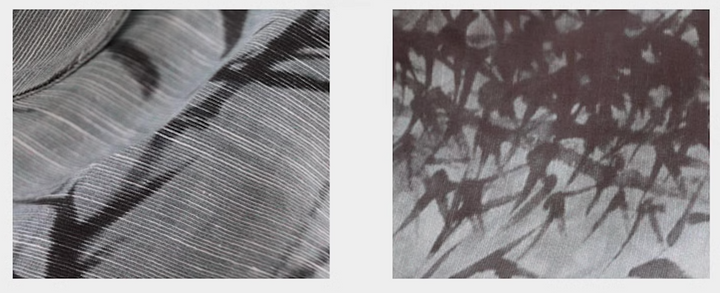 Linen & Silk Maxi Dress Watercolor Bamboo