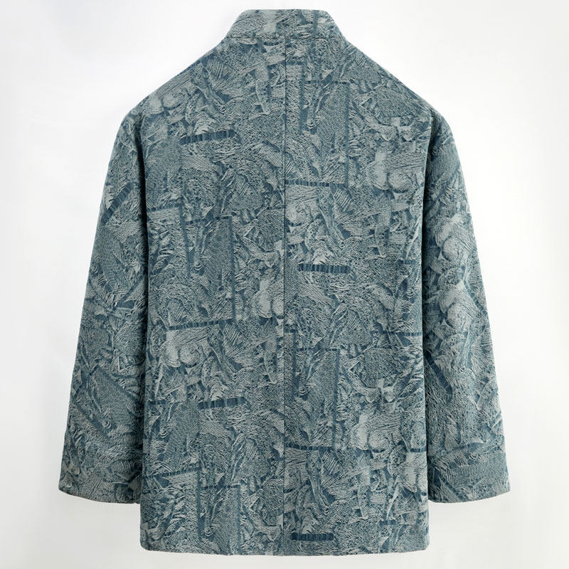 Jacquard Denim Tang Jacket 倩影提花牛仔唐装外套 – back view