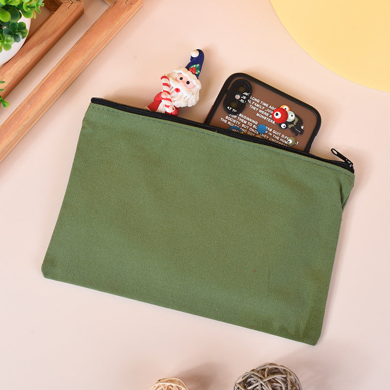 Custom canvas zipper pouch