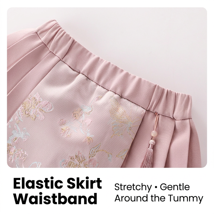 Elastic waistband detail in English