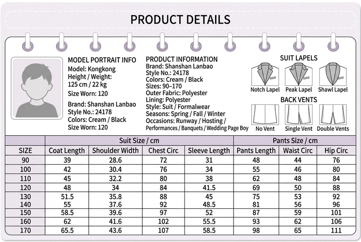 English product details