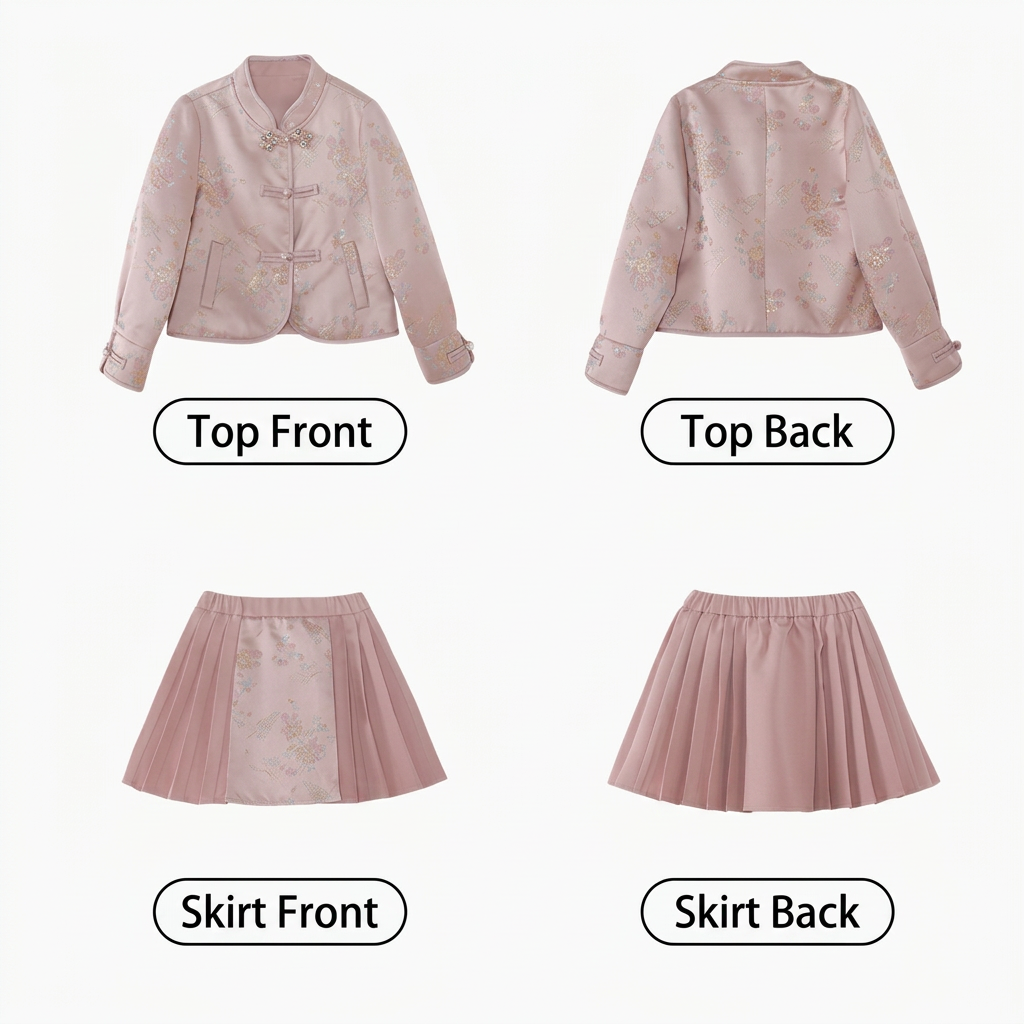 Front and back outfit views in English