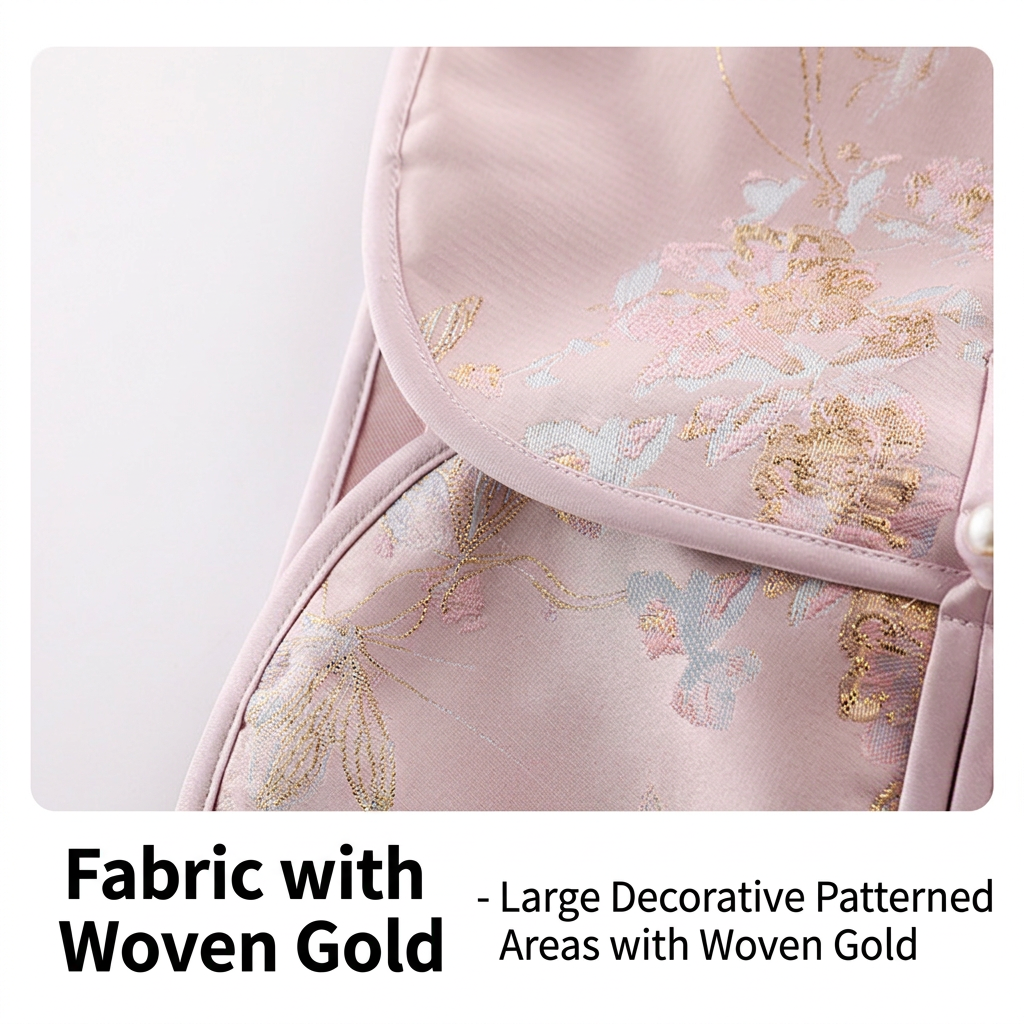 Gold-woven fabric detail in English