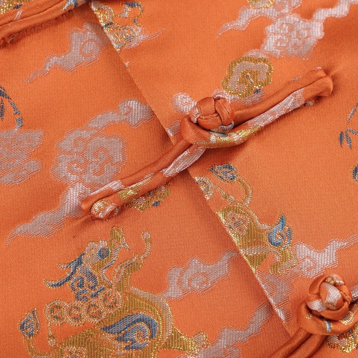 Orange Qilin Jacquard Tang Jacket 麒麟提花唐装外套（橘色） – product photo