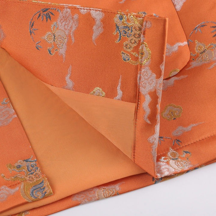 Orange Qilin Jacquard Tang Jacket 麒麟提花唐装外套（橘色） – product photo