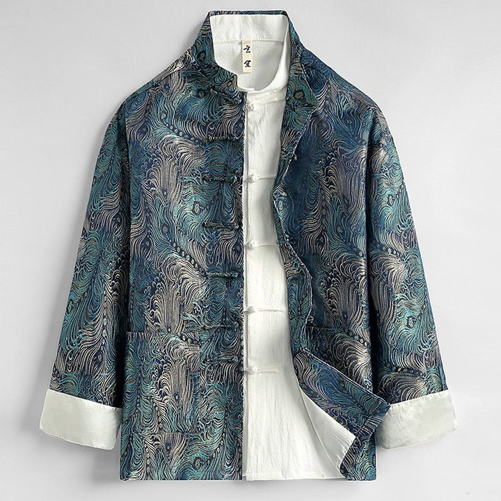 Peacock Feather Tang Jacket 孔雀翎唐装外套 – product photo