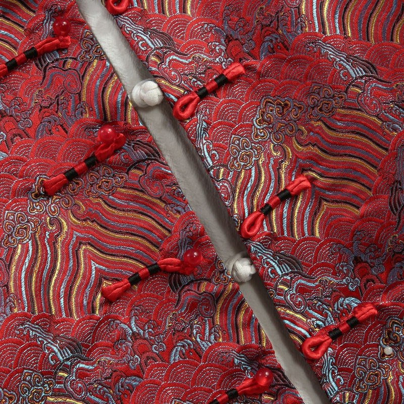 Sea Wave Brocade Tang Jacket 织锦缎海水纹唐装外套 – product photo