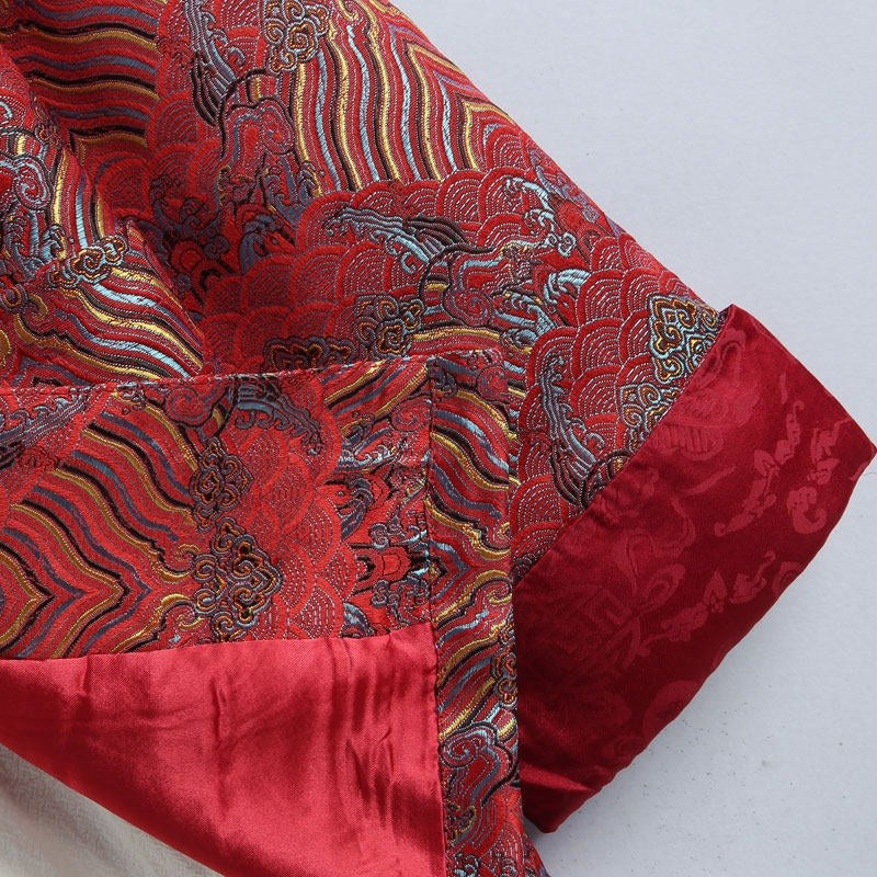 Sea Wave Brocade Tang Jacket 织锦缎海水纹唐装外套 – product photo