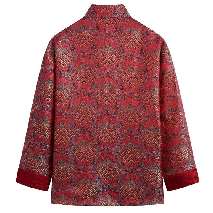 Sea Wave Brocade Tang Jacket 织锦缎海水纹唐装外套 – product photo