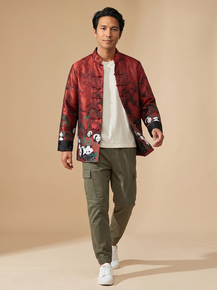Panda Bamboo Tang Jacket 熊猫竹韵唐装外套 – model photo