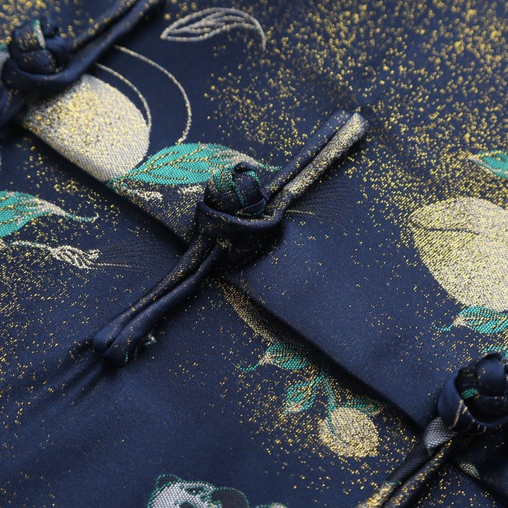 Navy Floral Tang Jacket 花卉印花唐装外套 – product photo