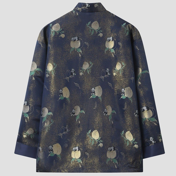 Navy Floral Tang Jacket 花卉印花唐装外套 – product photo