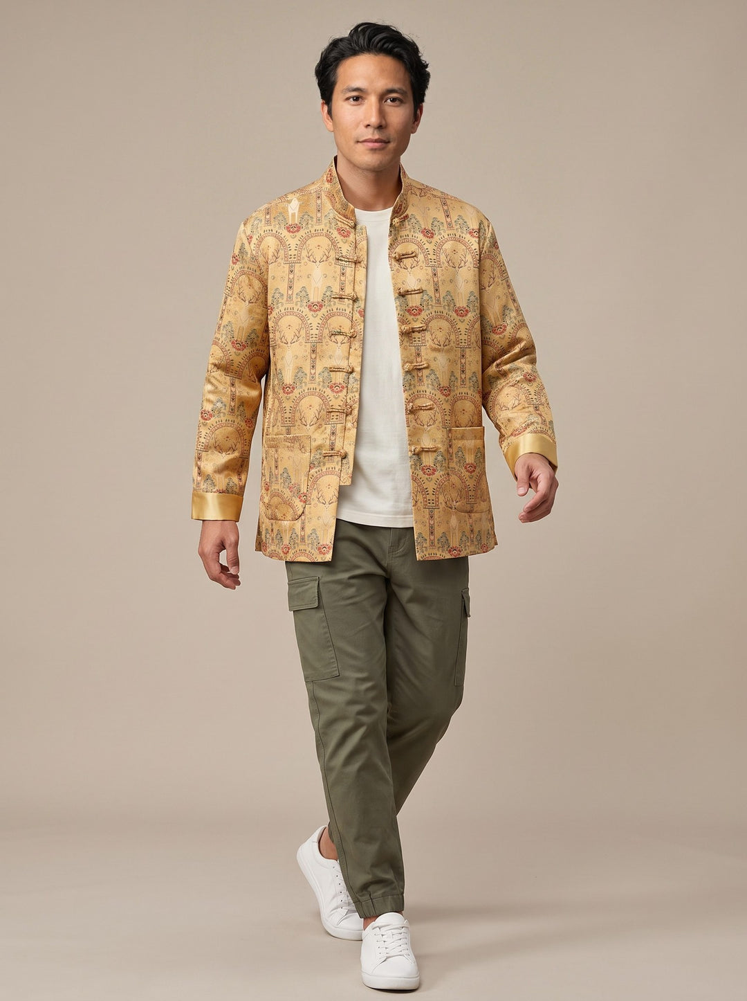 Imperial Garden Tang Jacket 宫廷花园印花唐装外套 – model photo