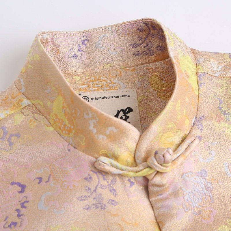Champagne Gold Tang Jacket 香槟金印花唐装外套 – product photo