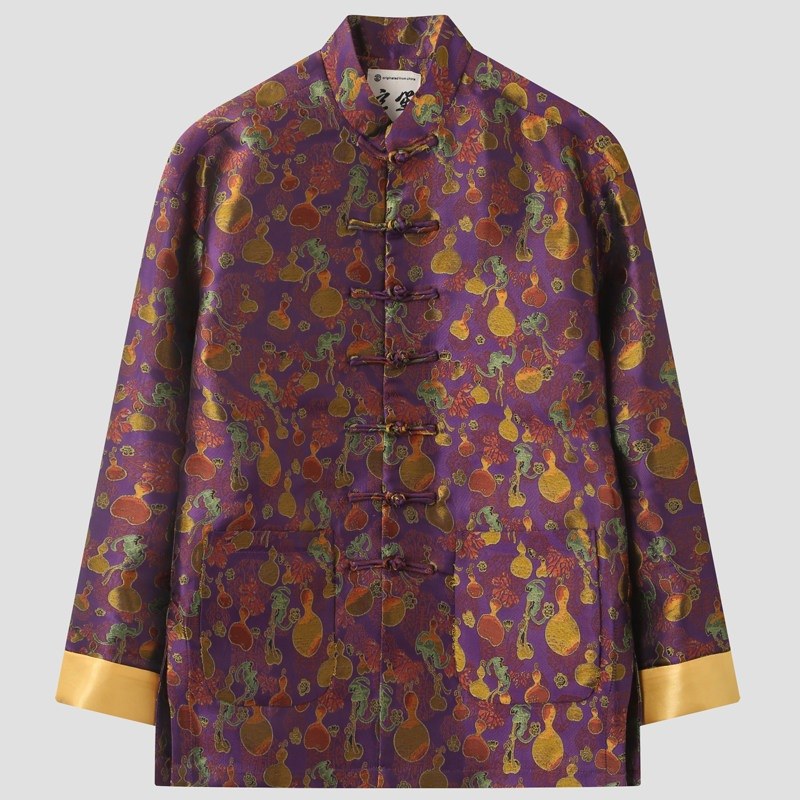 Purple Gourd Tang Jacket 紫色葫芦印花唐装外套 – product photo